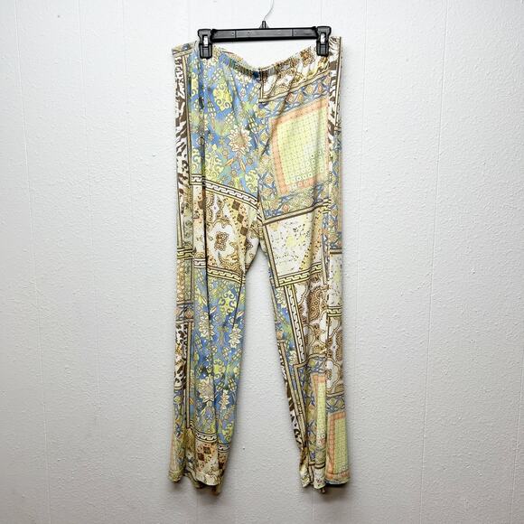 Chico's Patchwork Pull On Womens Pants Large Bohemian Free Spirited Hippie Beach - Picture 3 of 16